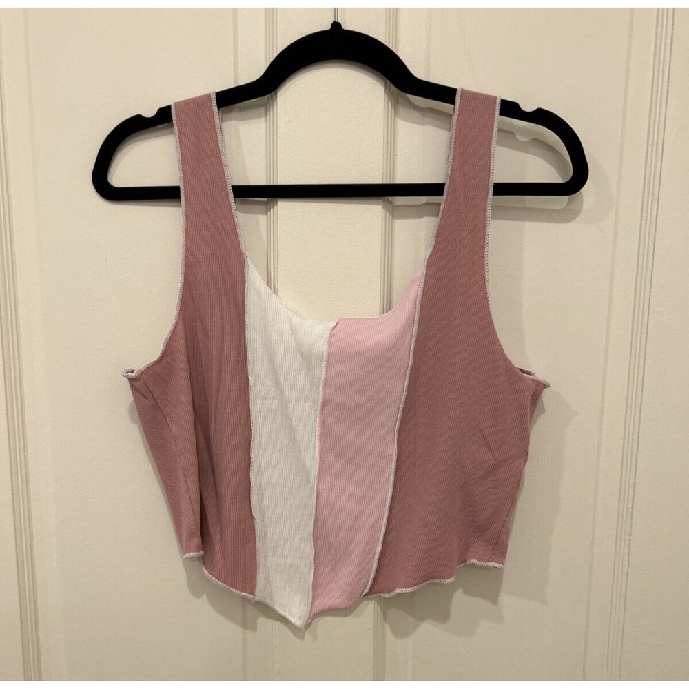 Hollister Must Have Collection Multi Color Pink Tank Top Crop Top, Size XL